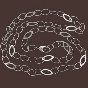 Sterling Silver 925 Marquise Oval Link Necklace 40" Long‎ 21.73g